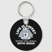 忠実なリビングアート – Teacup with Cross and Dove キーホルダー (裏面)