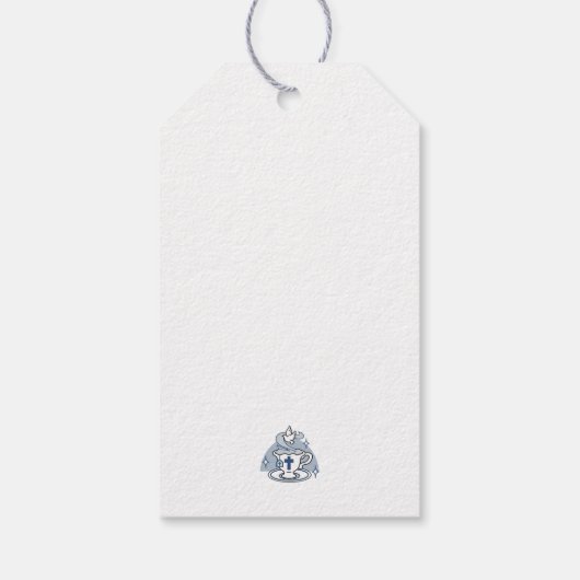 忠実なリビングアート – Teacup with Cross and Dove ギフトタグ (裏面)