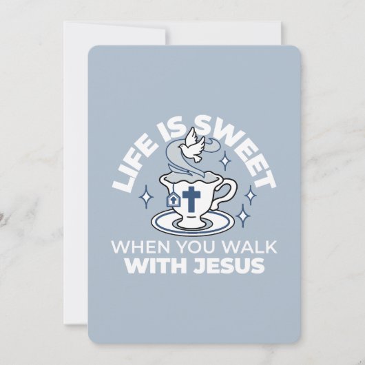 忠実なリビングアート – Teacup with Cross and Dove シーズンカード (正面)