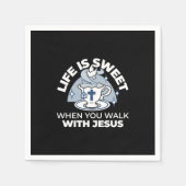 忠実なリビングアート – Teacup with Cross and Dove スタンダードカクテルナプキン (正面)