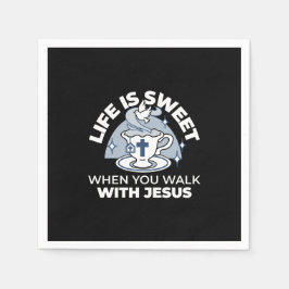 忠実なリビングアート – Teacup with Cross and Dove スタンダードカクテルナプキン