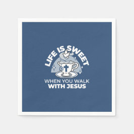 忠実なリビングアート – Teacup with Cross and Dove スタンダードカクテルナプキン