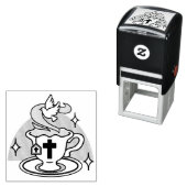 忠実なリビングアート – Teacup with Cross and Dove セルフインキングスタンプ (インサイチュ)