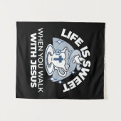 忠実なリビングアート – Teacup with Cross and Dove タペストリー (正面(横))