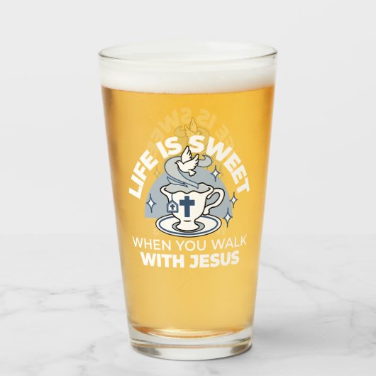 忠実なリビングアート – Teacup with Cross and Dove タンブラーグラス (ドリンク正面)