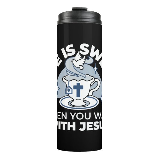 忠実なリビングアート – Teacup with Cross and Dove タンブラー (正面)