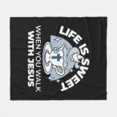 忠実なリビングアート – Teacup with Cross and Dove フリースブランケット (正面(横))