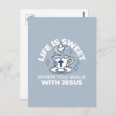 忠実なリビングアート – Teacup with Cross and Dove ポストカード (正面/裏面)