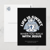 忠実なリビングアート – Teacup with Cross and Dove ポストカード (正面/裏面)