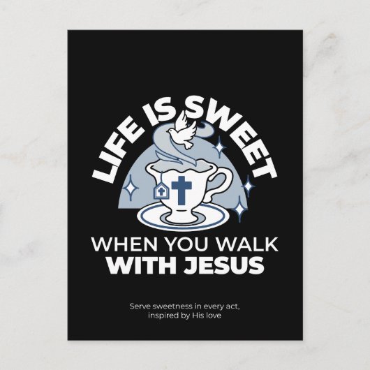 忠実なリビングアート – Teacup with Cross and Dove ポストカード (正面)