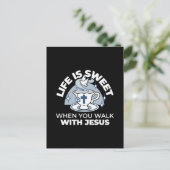 忠実なリビングアート – Teacup with Cross and Dove ポストカード (スタンド正面)