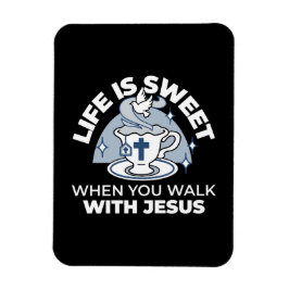 忠実なリビングアート – Teacup with Cross and Dove マグネット