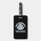 忠実なリビングアート – Teacup with Cross and Dove ラゲッジタグ (裏面縦)