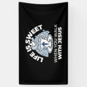 忠実なリビングアート – Teacup with Cross and Dove 横断幕 (縦)