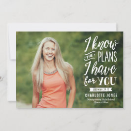 忠実な卒業編集可能なカラー卒業写真 招待状