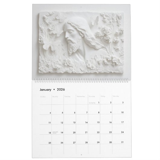 忠実な印象 カレンダー (1月 2026)