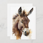 忠実な友人ロバの水彩画 シーズンカード (正面/裏面)