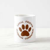 忠実な友達 犬の足跡 コーヒーマグカップ (中央)