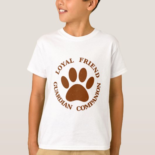 忠実な友達 犬の足跡 Tシャツ (正面)
