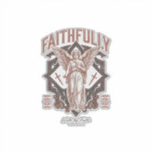 忠実な天使のビンテージ彫刻キリスト教Tシャツ シール (正面)