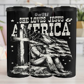 忠実な愛国者：イエス，アメリカ，女性のカーボーイ タンブラー