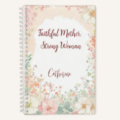 忠実な母、強い女パーソナライズされた ノートブック (正面)