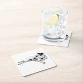 忠実な沈黙 スクエアペーパーコースター (インサイチュ)