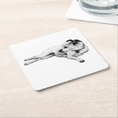 忠実な沈黙 スクエアペーパーコースター (アングル)