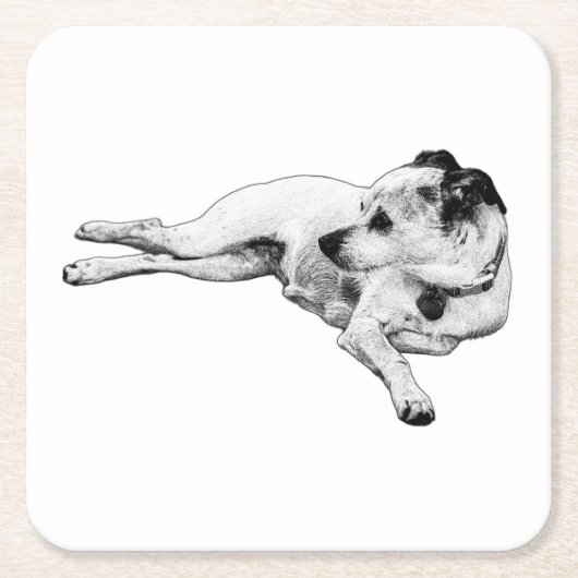 忠実な沈黙 スクエアペーパーコースター (正面)