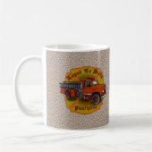 忠実な消防士の消防車のマグ コーヒーマグカップ (左)