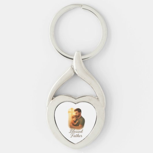 忠実な父の日の贈り物 – 賛美父 キーホルダー (正面)