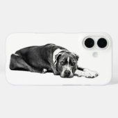 忠実な目のピットブルミックスポートレート電話ケース Case-Mate iPhoneケース (裏面 (横))