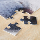 忠実な目を持つ白い犬、動物ペット犬BFF ジグソーパズル (側面)