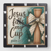 忠実な聖なる書物、 経典クロス スクエア壁時計 (正面)