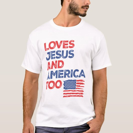 忠実な自由:イエスとアメリカも愛する Tシャツ (正面)