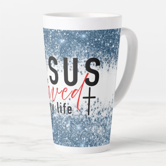 忠実な醸造：イエス救より カフェラテマグ (右アングル)