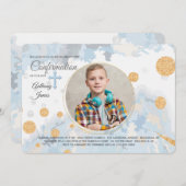 忠実な青い写真宗教招待状 招待状 (正面/裏面)