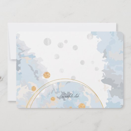 忠実な青い写真宗教招待状 招待状 (裏面)