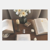 忠実な鳩とクロス調和 ラッピングペーパーシート (正面3)