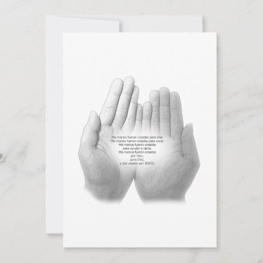 忠実スペインの祈りの言葉、グリーティングカード サンキューカード (正面)