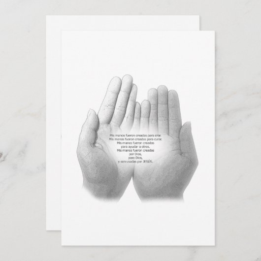 忠実スペインの祈りの言葉、グリーティングカード サンキューカード (正面/裏面)