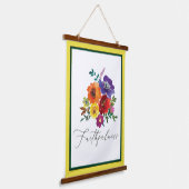 忠実数々のな色フローラ 吊り下げ型タペストリー (傾斜あり)