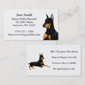 忠節な（犬）ドーベルマン・ピンシェル犬の名刺 名刺 (正面/裏面)