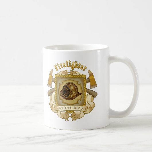 忠誠の盾消防士マグカップ コーヒーマグカップ (右)