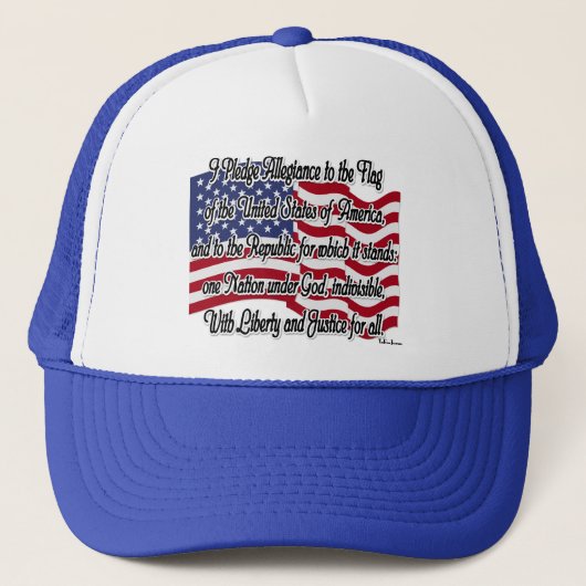 忠誠の誓いとアメリカ国旗 キャップ (正面)