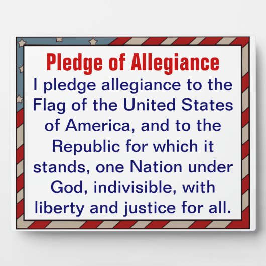 忠誠の誓いのプレート フォトプラーク (正面)