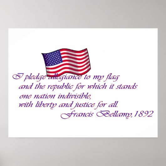 忠誠の誓い – 1892 ポスター (正面)