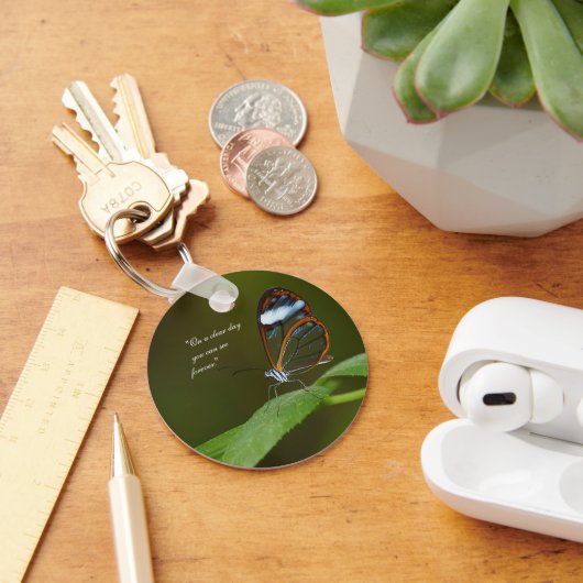 "快晴日で"のGlasswingの蝶デザイン キーホルダー (デスク)