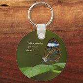 "快晴日で"のGlasswingの蝶デザイン キーホルダー (正面)