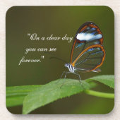 "快晴日で"のGlasswingの蝶デザイン コースター (正面)